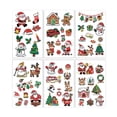 thumbnail image 2 of Pegatinas navideñas temporales, monísimas, pegatinas navideñas de dibujos animados de Papá Noel, muñeco de nieve y reno para calcetines, ideales para, 2 of 9