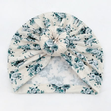 

SANUME Newborn Baby Girls Boys Turban Hats Printed Flower Infant Wraps Hat Knot Turban Cap Headbands Headwear Bohemian Knot