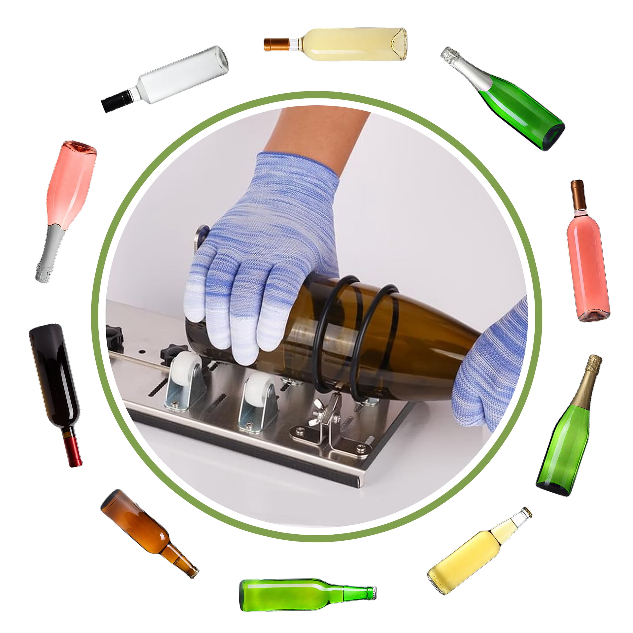 Aovky Glass Bottle Cutter Kit, Upgraded Bottle Cutter & Glass Cutter Kit for Bottles, DIY Wine Glass Cutters Tools for Cutting Wine Beer Liquor Whiskey, Alcohol, Champagne