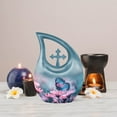 thumbnail image 7 of MUKTIVE Colorful Butterfly on Flowers Urns for Human Ashes Adult Man, Cremation Urns for Mom & Dad, Blue Funeral Urn for Women, Decorative Urn for Male & Female, (1 Large 10 ", 4 Keepsake 3 "), 7 of 7