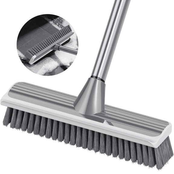 MYSPRI Floor Scrub Brush with Long Handle for Cleaning Shower Bathroom Kitchen Deck Tub Outdoor Floors Brush