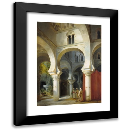 Friedrich Gärtner 12x14 Black Modern Framed Museum Art Print Titled - San Cristo De La Luz, Former Mosque in Toledo (ca 1848)
