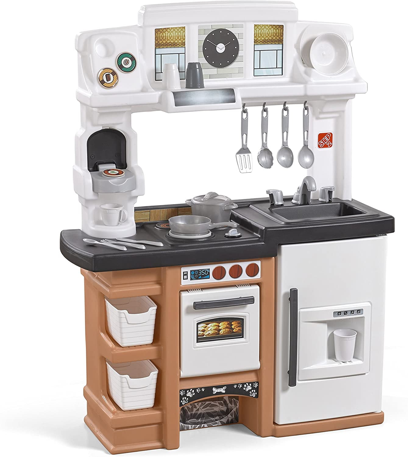 Step2 899399 Espresso Bar Play Kitchen For Kids Tan Walmart Com Walmart Com