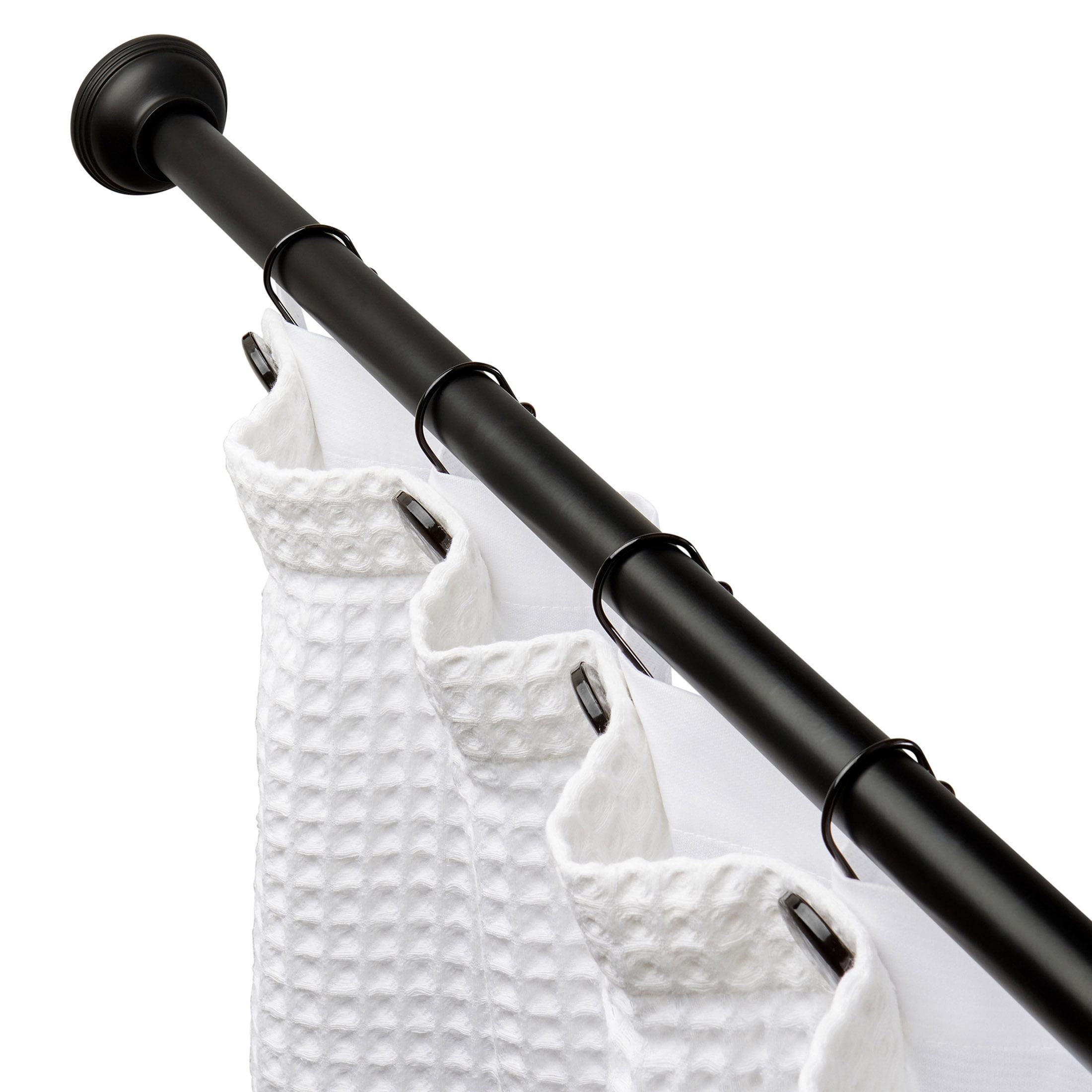 Better Homes & Gardens 43" to 72" Adjustable Tension Rustproof Aluminum Shower Rod, Matte Black