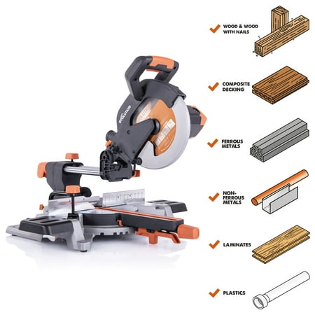 Evolution Power Tools 10-Inch Multi-Material Compound Sliding Miter Saw