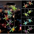 thumbnail image 1 of Luz de campana de viento solar LED, luz colgante de pájaro rojo, luz de mariposa, luz decorativa para exteriores, luz de ambiente festivo, luz de paisaje, 1 of 6