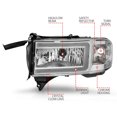 thumbnail image 4 of ANZO USA Headlight Assembly 111555 Crystal Clear Lens With Safety Reflector; Chrome Housing; Set Of 2, 4 of 6