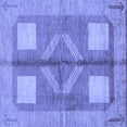 thumbnail image 1 of Ahgly Company Machine Washable Indoor Square Abstract Blue Modern Area Rugs, 7' Square, 1 of 4