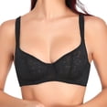 thumbnail image 4 of Sujetador de copa 1/2 con aros huecos de encaje para mujer Cómodo sujetador con espalda en U y correa fina ajustable para el hombro ANGGREK  Otros, 4 of 8