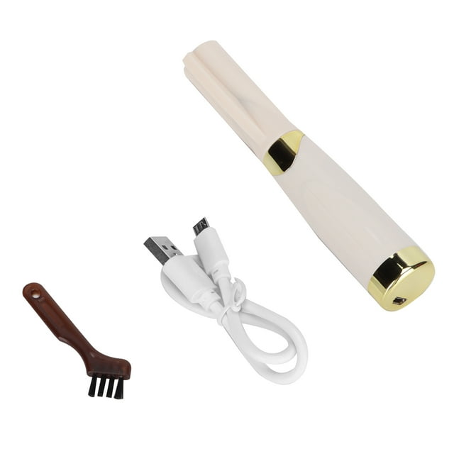 Rizador de pestañas eléctrico recargable por USB con calefacción, herramienta para rizar pestañas naturales y duraderas, color blanco.