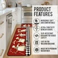 thumbnail image 5 of Fat Chef Rugs Kitchen Floor Mats for in Front of Sink, Anti Fatigue Floor Mat for Kitchen, Padded Kitchen Mats for Standing and Red Kitchen Matt for Standing for Kitchen Decor 17"X30"+17"X47", 5 of 6