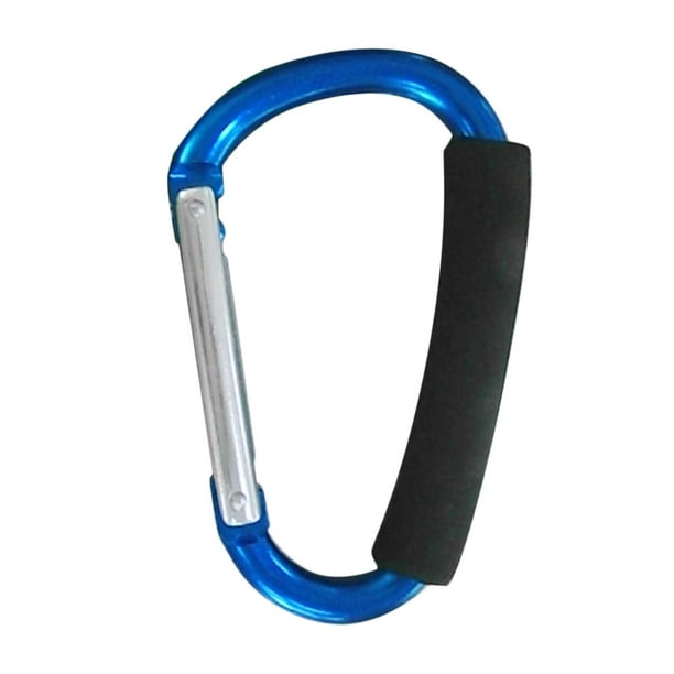 Mosquetón de aluminio portátil y ligero con cierre de seguridad y sin decoloración. 12mm azul