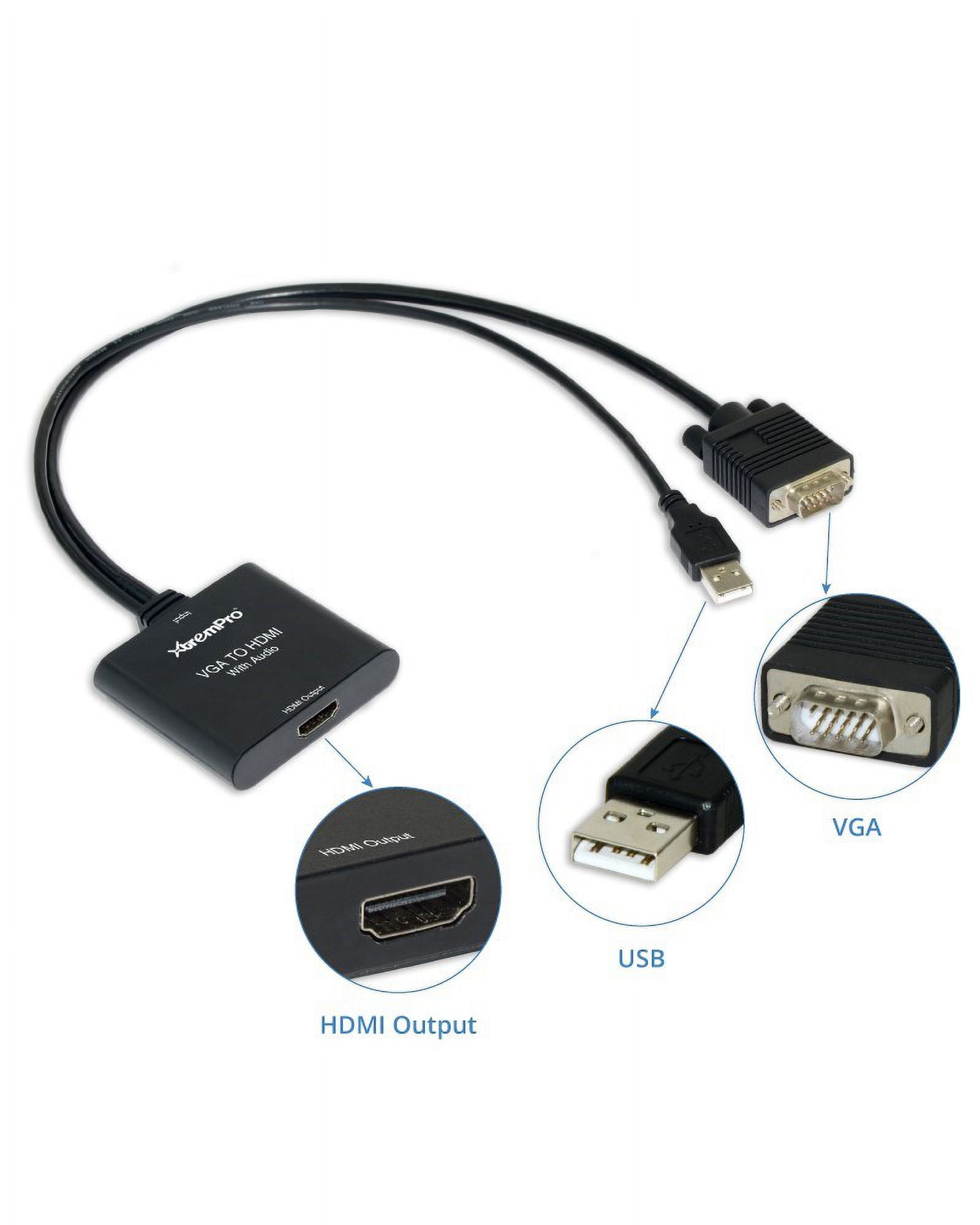 VGA To HDMI Adapter connects laptop PC HDTV port STB DVD Projector with HDMI