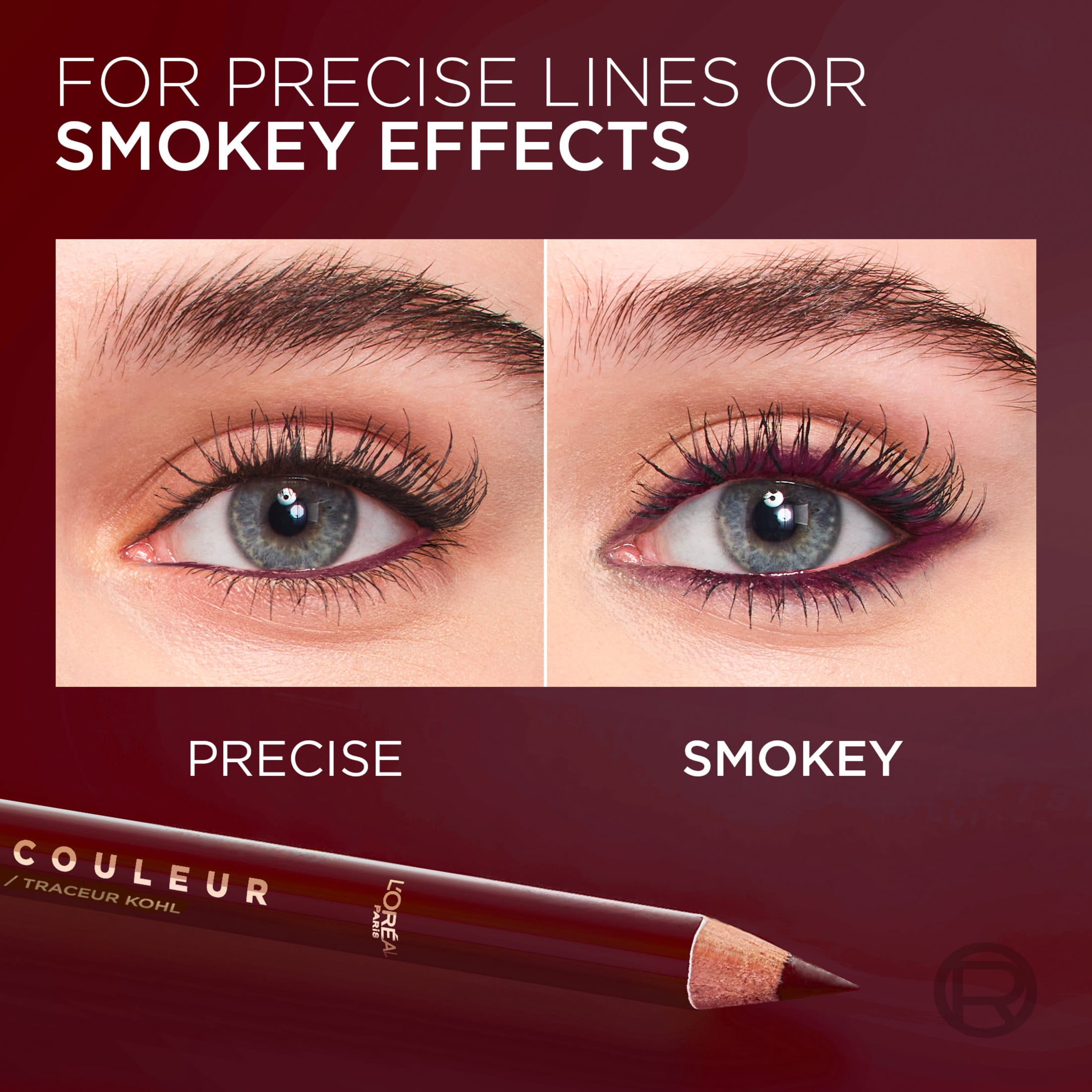 L'Oreal Paris Haute Couleur Kohl Pencil Eyeliner, Burgundy Cashmere, 0.03 oz