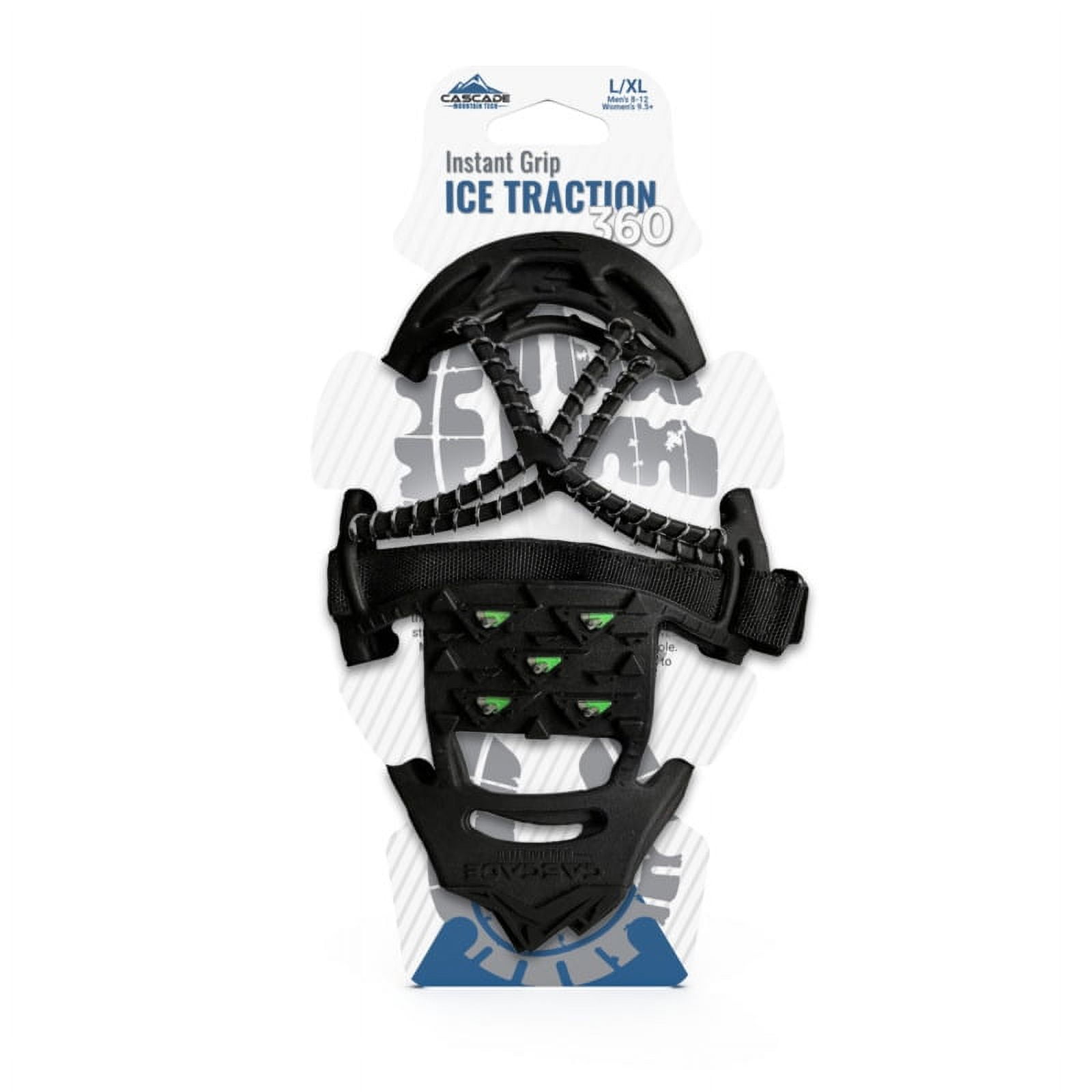 Cascade Mountain Tech Ice Traction Cleats, Ice Traction 360 Hybrid Tungsten Carbide Spike/Steel Coil - Sm/Med