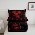 thumbnail image 5 of Erosebridal Magical Dragon Comforter Sets Queen Size, Bohemian Hippie Comforters & Duvets, Vintage Flower Decor, 3 Pieces, 5 of 7