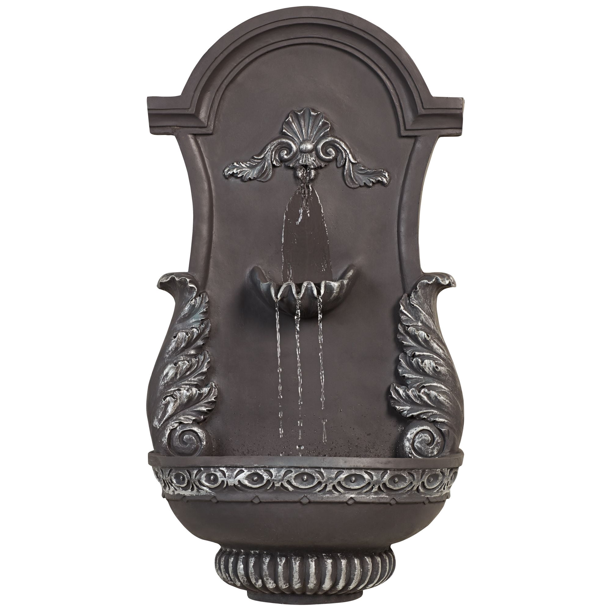 San Pablo Ornate 33" High Large Italian Indoor Outdoor Decor Gray Resin Wall Fountain Outside Garden Patio