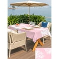 thumbnail image 5 of Rectangle Outdoor Tablecloth With Umbrella Hole And Zipper– Nautical Coastal Waterproof Patio Table Cover for Party, Picnic, Backyard, 60"x120" , Ocean Coral Print Pink White, 5 of 8