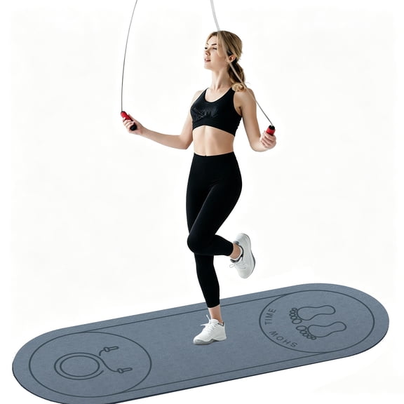 Arsvita Large Non-Slip Jump Rope Exercise Mat, High Density Shock Absorb Workout Floor Pad for Indoor Outdoor Home Gym, 65x24 inch