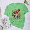 thumbnail image 2 of Blusas de Verano de las Mujeres Flor Impresa Cuello Redondo Manga Corta Superior, Verano Superior de las Mujeres, 2 of 8