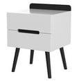 thumbnail image 2 of Zzbiqs Nightstand with 2 Drawers,Bedside Table for Bedroom,Living Room,Sofa Side,White, Dark Gray, 2 of 5
