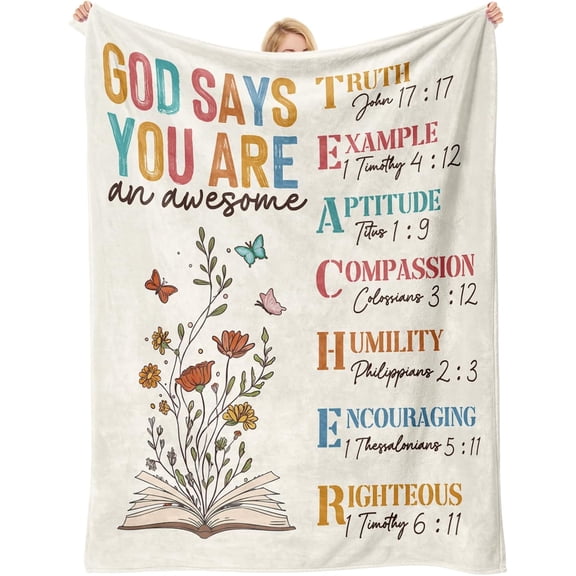 Teacher Appreciation Gifts for Women, Christian Birthday Retirement End of Year Gifts for Teacher Women Men, Best Thank You Gift for Daycare Dance Music Teachers, Christian Throw Blankets 60'' x 50''