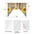 thumbnail image 6 of Sunflowers Kitchen Curtains Swag Valance for Windows/Bathroom/Cafe, Botanical Floral Butterfly Brown Wooden Grain Rod Pocket Drape Panel Swag Curtains Valance for Bedroom/Living Room 56"x36", 6 of 6