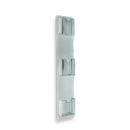 UPC: 0696859999024 | Azar Displays 252065 Three-Pocket Vertical Wall Mount Brochure Holder. Inside Dimension: 4.125 W  2-Pack