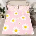 thumbnail image 2 of Erosebridal Groovy Floral Bed Sheets Set Full Size, Princess Pink Bed Sheets Full, Rustic Flower Decor 4pcs, 2 of 7