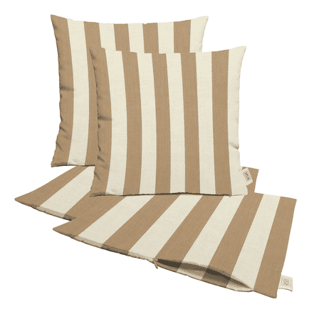 RSH Decor: Sunbrella Pillow Covers Set of 4 | 17" x 17" Square Covers | Weather-Resistant Sunbrella Fabric | Maxim Heather Beige