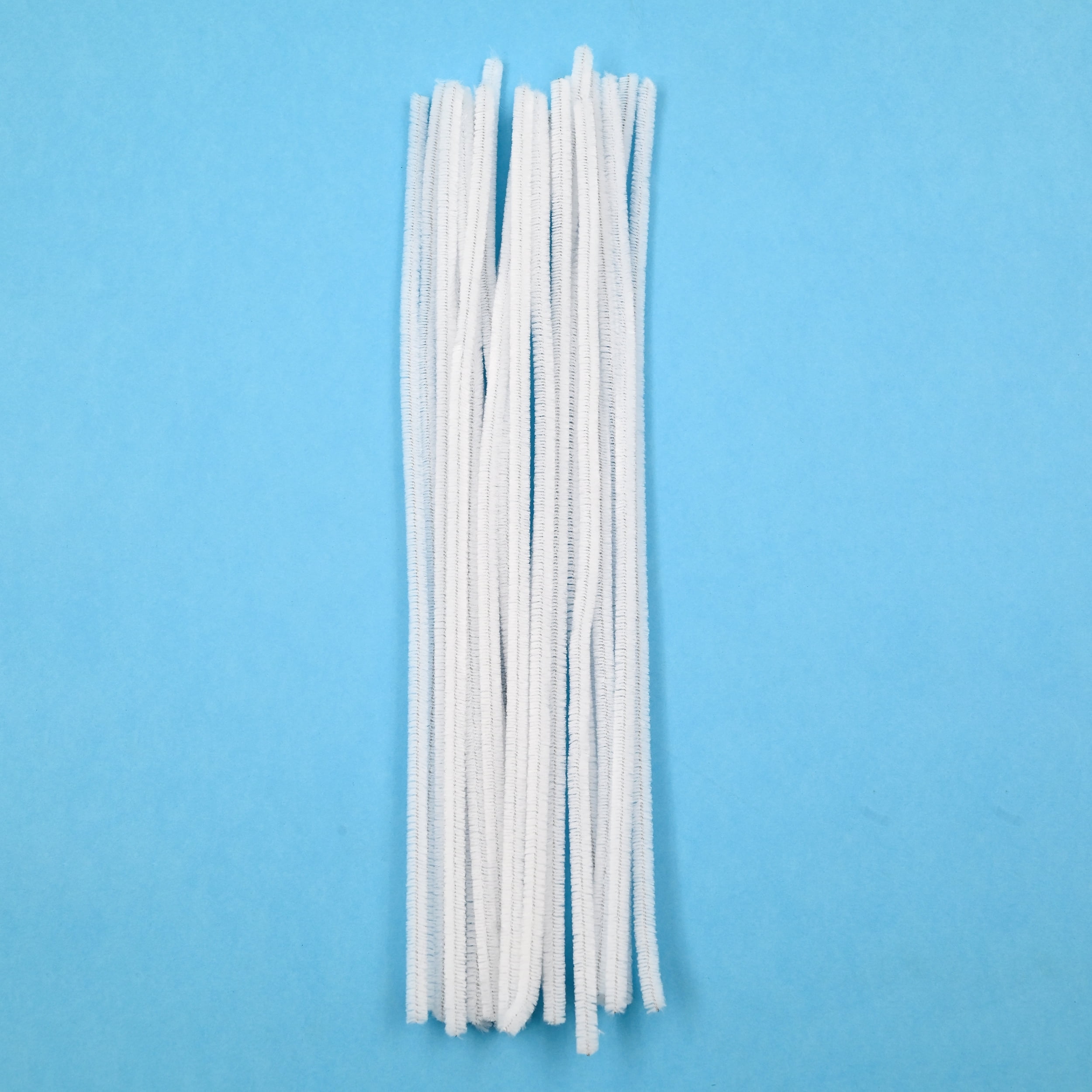 Hello Hobby 25 Count White Fuzzy Sticks for Kids Crafts and DIY Projects