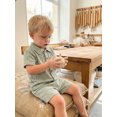thumbnail image 5 of BemeyourBBs Toddler Baby Boys Summer Clothes Baby Boy Church Outfit Textured Button Down Short Sleeves Shirt and Elastic Shorts Set Baby Boy Beach 2 Piece Outfits, 5 of 9