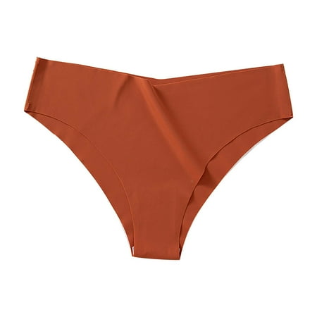 Mifelio Thongs for Women  Womens High Waisted Bikini Underwear Smooth Underwear Breathable Ladies Thong Panties for Women  Womens Underwear Orange XXXL