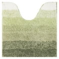 thumbnail image 1 of REGALWOVEN Alfombra de baño suave y absorbente, antideslizante, en forma de U y rectangular, tapete de baño a rayas verde 20" x 20", 1 of 7