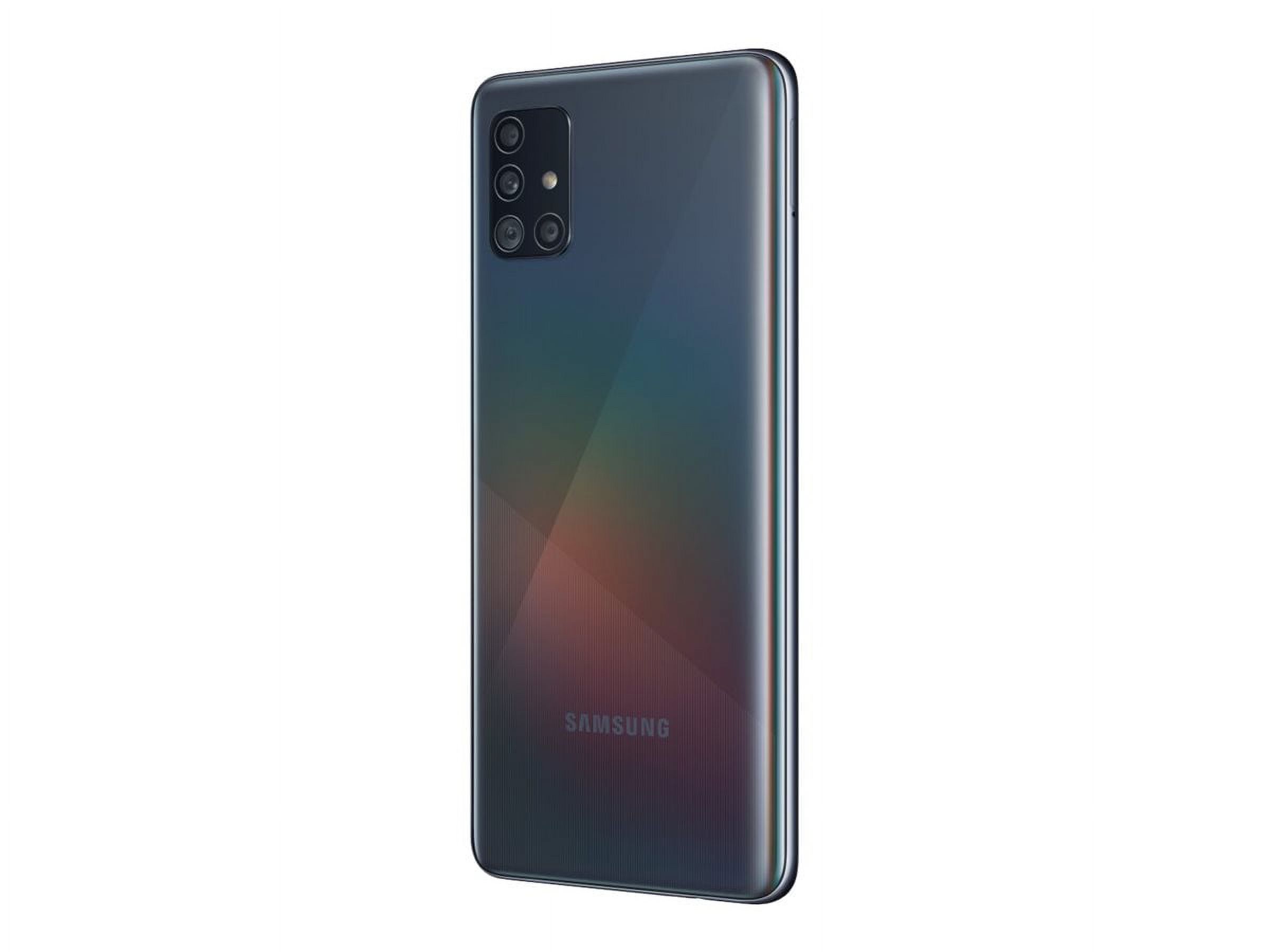 Samsung Galaxy A51 - Smartphone - 4G LTE - 128 GB - microSD slot - 6.5" - 2400 x 1080 pixels - Super AMOLED - RAM 4 GB (32 MP front camera) - 4x rear cameras - Android - Sprint - Prism crush black - image 5 of 7