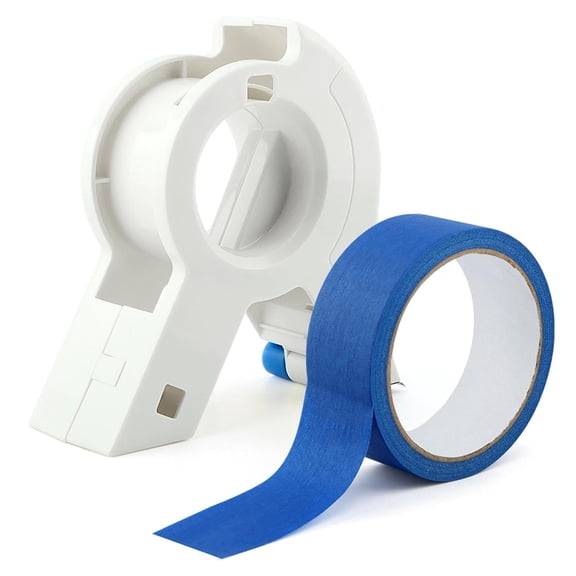 Painters Tape Applicator Set, Masking Master Tape Dispenser with Masking Tap-e, Portable Applicator Cutter Master Tap-e Machine for Painting Trim Door Frames, Various Surfaces Use(COLOR:White)