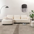 thumbnail image 2 of MAYEERTY Mid-century modern sofa three-seater sofa with upholstered footstool Living room, bedroom, beige footstool, 2 of 5