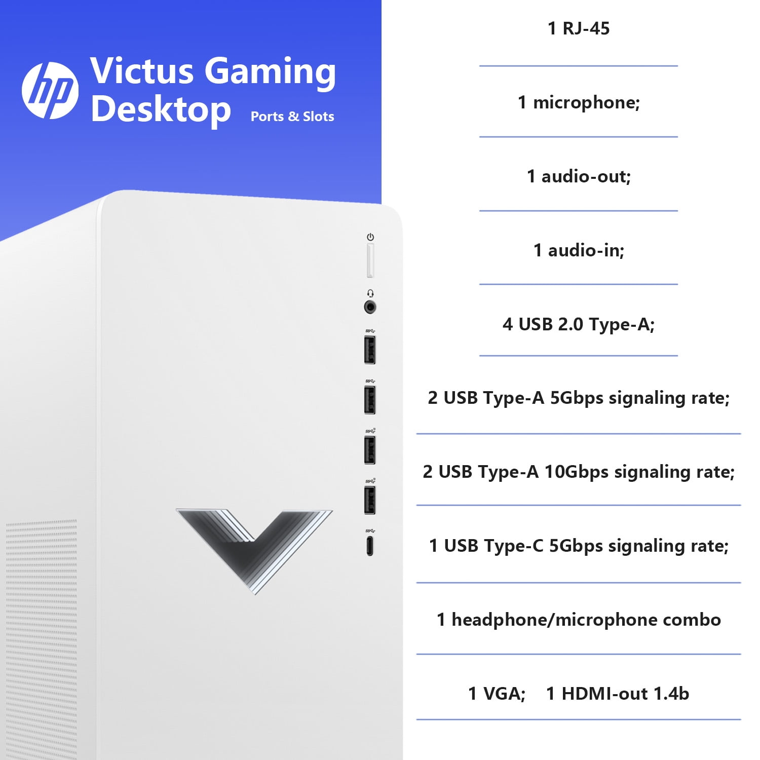 HP Victus 15L i5 RTX 4060 Gaming Windows 11 Desktop, Intel i5-14400F, RTX 4060, 16GB RAM, 1TB SSD