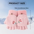 thumbnail image 2 of 2 piezas de guantes cálidos tipo chanclas de felpa de medio dedo para niñas, calidez de invierno 796, 2 of 5
