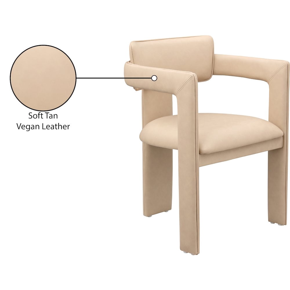 Meridian Furniture Brenda Tan Vegan Leather Dining Chair (Set of 2)