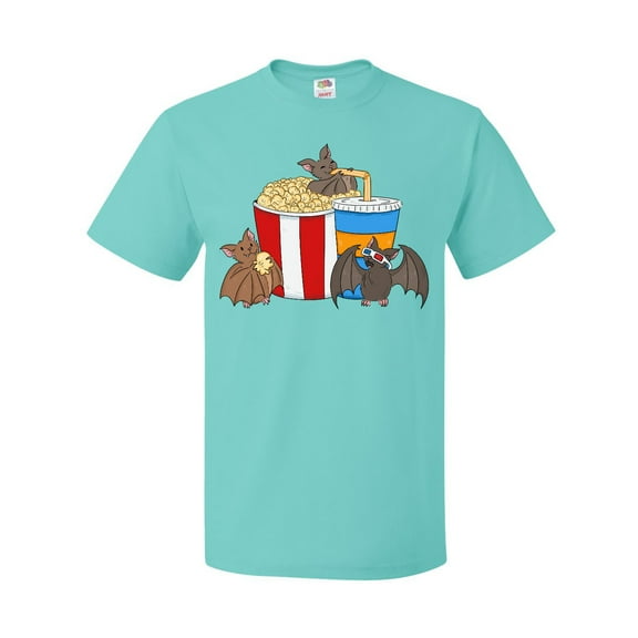 Inktastic Movie Loving Bats with Popcorn and Soda T-Shirt