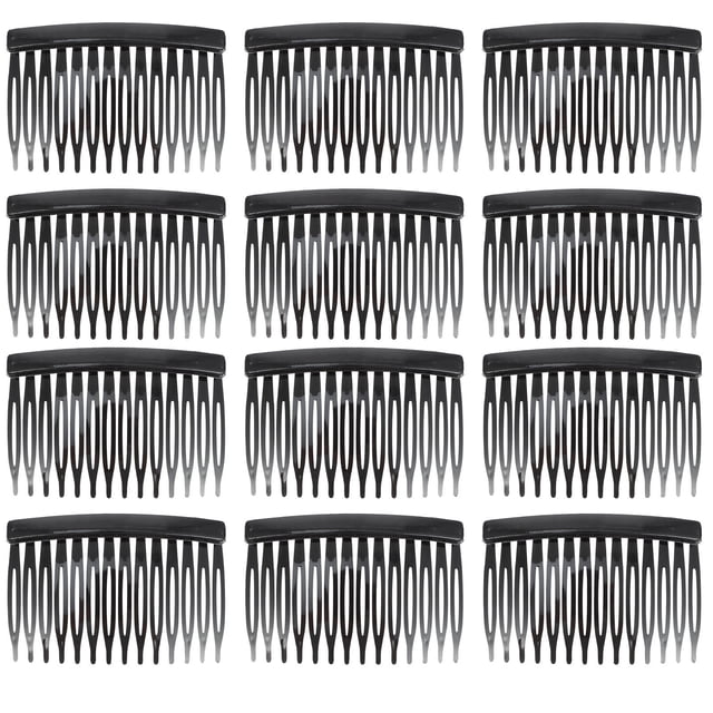 OULII 50Pcs Black Hair Insert Combs Plastic for Styling with Smooth Teeth and Durable Material