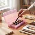 thumbnail image 4 of Plastic Pencil Case Box, 1 PCS Large Crayon Marker Pen Organizer | Plastic Bead Organizing Container with Snap-Tight Lids, Clear Craft Storage Boxes, 4 of 6