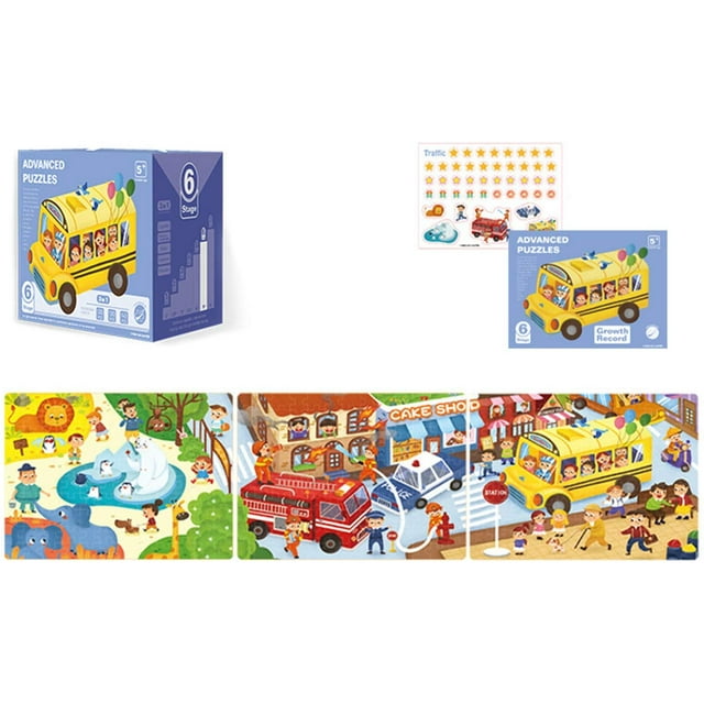 Advanced Puzzle Jigsaw Puzzle STEM Education Logic Thinking Training Brain Development Large Piece Picture Puzzle for Toddlers Level 1/ Level 2/ Level 3/ Level 4/ Level 5/ Level 6/ Level 7
