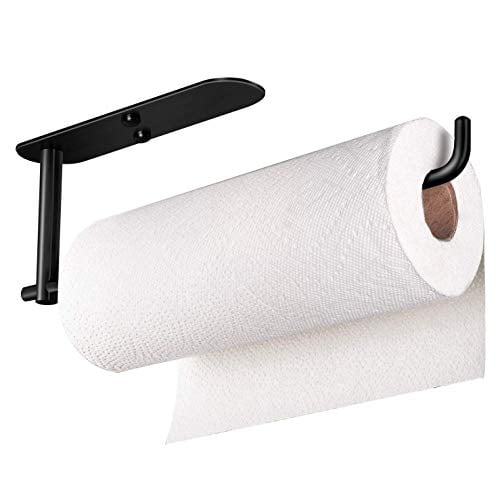 Hufeeoh Adhesive Paper Towel Holder Under Cabinet Wall Mount For Kitchen Paper Towel Black Paper Towel Roll Rack For Bathroom Towel Sus304 Stainless Steel Walmart Com Walmart Com