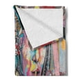 thumbnail image 2 of Modern Art Soft Flannel Fleece Throw Blanket, Girl Dreamcatcher and Ethnic Murky Colorful Paint, Cozy Plush for Indoor and Outdoor Use, 50" x 60", Multicolor, by Ambesonne, 2 of 5