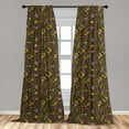 thumbnail image 5 of Flower Curtains 2 Panels Set, Doodle Blooming Foliage and Petals Flourishing Nature Pattern on Dark Background, Window Drapes for Living Room Bedroom, 56"W X 84"L, Multicolor, by Ambesonne, 5 of 5
