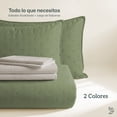 thumbnail image 2 of Set de 7 Piezas Edredón Ligero y Sábanas Matrimonial Dreamlab, Colcha para Cualquier Temporada, Hipoalergénica, Diseño Trébol Verde Seco, Beige, 2 of 10