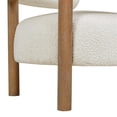 thumbnail image 2 of Fuji Mid Century Modern Barrel Accent Arm Chair Ivory White Boucle, 2 of 11