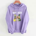 thumbnail image 4 of Nmnitkp Hoodies for Women Easter print Oversized Sweatshirt Graphic Hoodies Casual Long Sleeve Loose Pullover Tops with Kangaroo Pocket Purple,L, 4 of 4